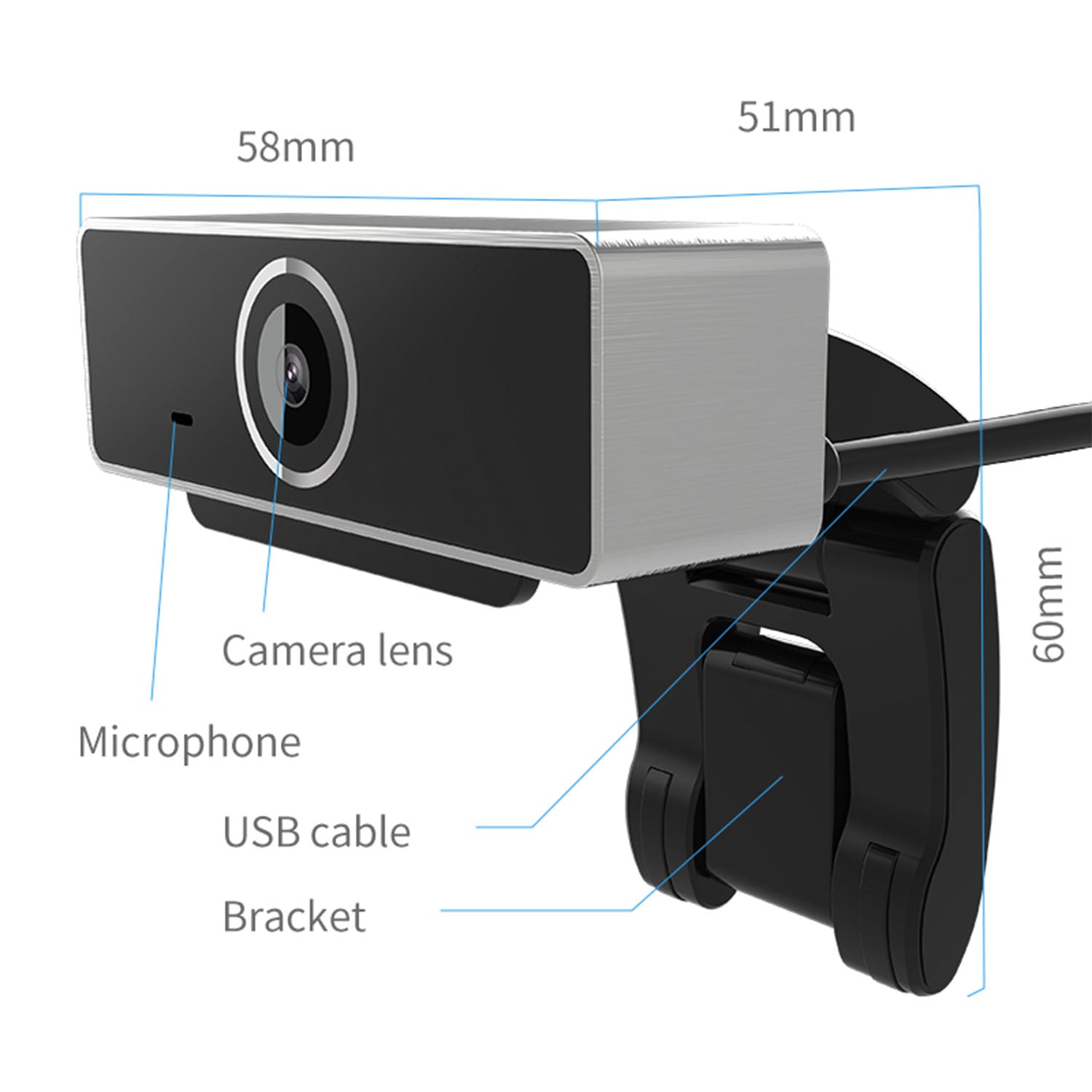 60-Degree Widescreen Desktop Laptop Webcam Live Streaming Webcam With Rotatable Clip For Live Broadcast Video Calling Conferencin